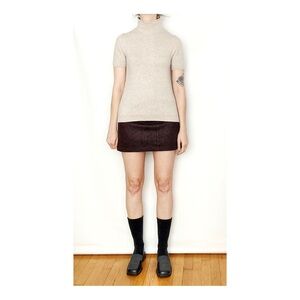 TONET Merino Wool Cashmere Silk Blend Funnel Neck Top / Size XS - S